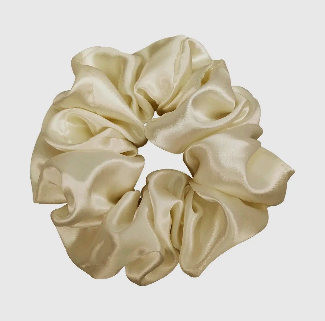Luxe Silk Scrunchie – Light Gold